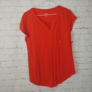 Soho Ny&co Orange V Neck Top - Small